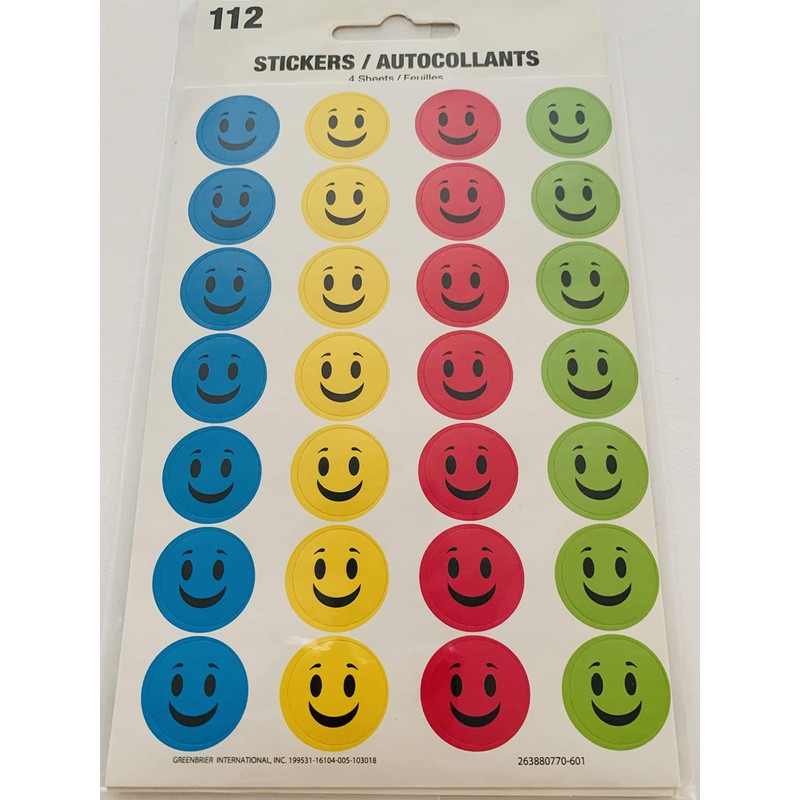 Zany Treasures Happy Face Stickers