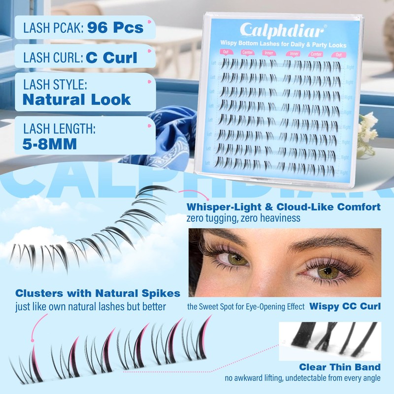Bottom Lash Clusters Cat Eye Lashes Natural Bottom Eyelash Clusters