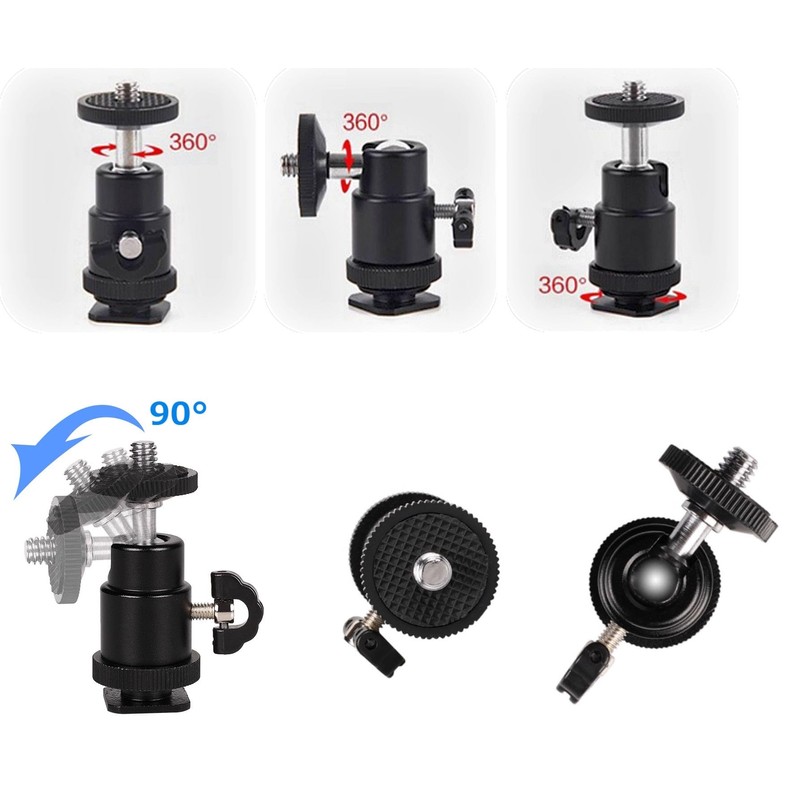 Shoe Mount, Cold Shoe Head, Angle Changing, Ball Head Adapter,