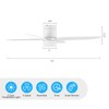 LEDLUX 52" Ceiling Fan with Light and Remote, Flush Mount
