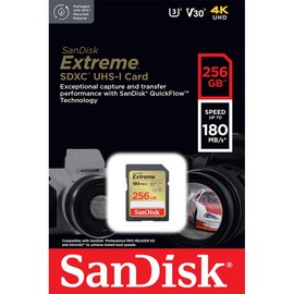 SanDisk Extreme 256GB UHS-I U3 SDXC Memory Card