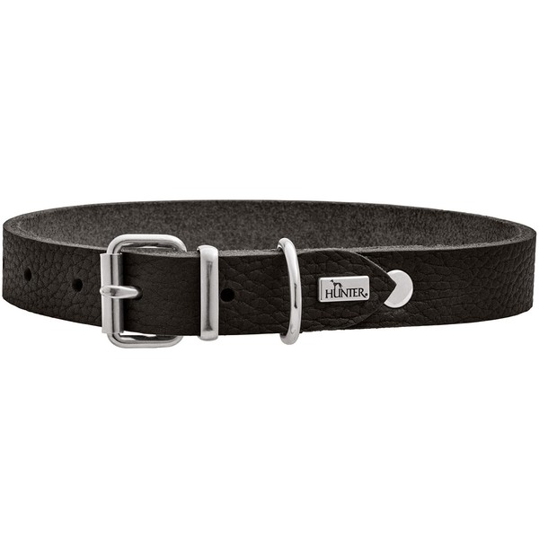 HUNTER GRENAA Black Leather Dog Collar Handmade in Germany for