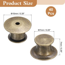 uxcell 40Pcs Metal Locking Pin Backs, Pin Keepers Locking Clasp Flat Head Clamp Needle Back Lock for DIY Brooch Crafts Badges Enamel Lapel, Bronze