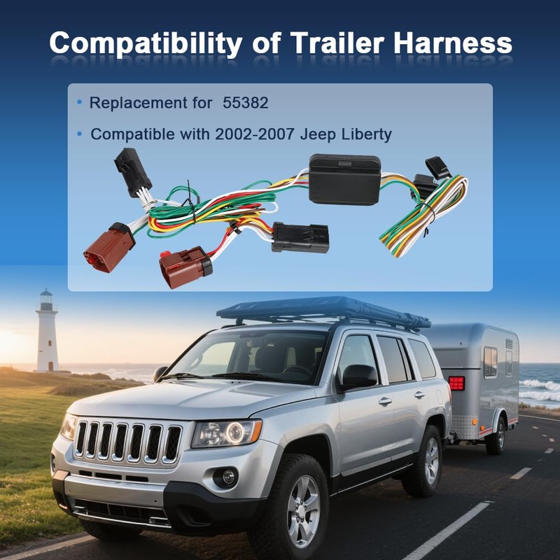 JDMEXEV 4-Pin Trailer Wiring Harness for Trailer Light Connect Compatible