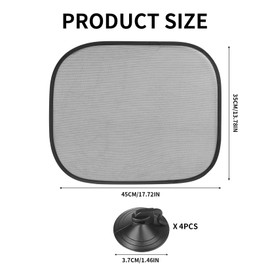 2 Stück Sonnenschutz Auto Baby mit UV-Schutz UPF50+, Universal Sonnenblende Autofenster Auto-Sonnenschutz Auto Seitenscheiben Heckscheibe Seitenfenster Window, 44x36cm,mit Saugnäpfen Kordelzugbeutel