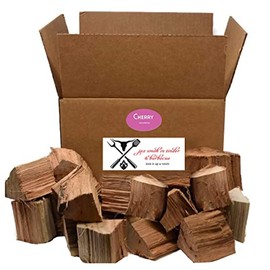 Jax Smok'in Tinder Premium BBQ Wood Chunks for Smoking and Grilling- Approximately 10 lb Shipped in 12" x 9" x 7" Box -100% All Natural Kiln Dried Smoking Wood Chunks, USA (Cherry)