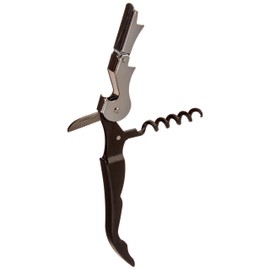 Bluedot Trading Waiter's Style Double Hinged Teflon Corkscrew Wine Bottle Opener with Black Handle