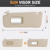 Left Driver Side Beige Sun Visor with Vanity Light Fit