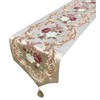 MAGILONA Home Tablecover Decorative Luxurious Cotton Linen Embroidered 3D Floral