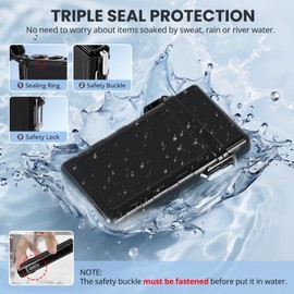 Waterproof Case, Portable Holder Case, Airtight Container with Removable Holder/Lanyard, EDC Storage Box for 110mm Size - Sealed Organizer for Men Women, Outdoor Survival Accessories Hiking Camping