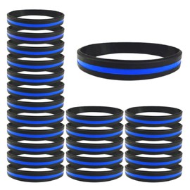 Thin Blue Line Wristband-24 Pack