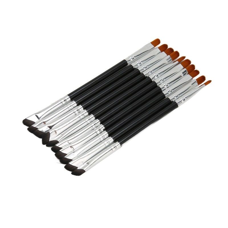 10pcs Sickle Eyeliner Brush Double Ended Sickle Eyeliner Detail Brush