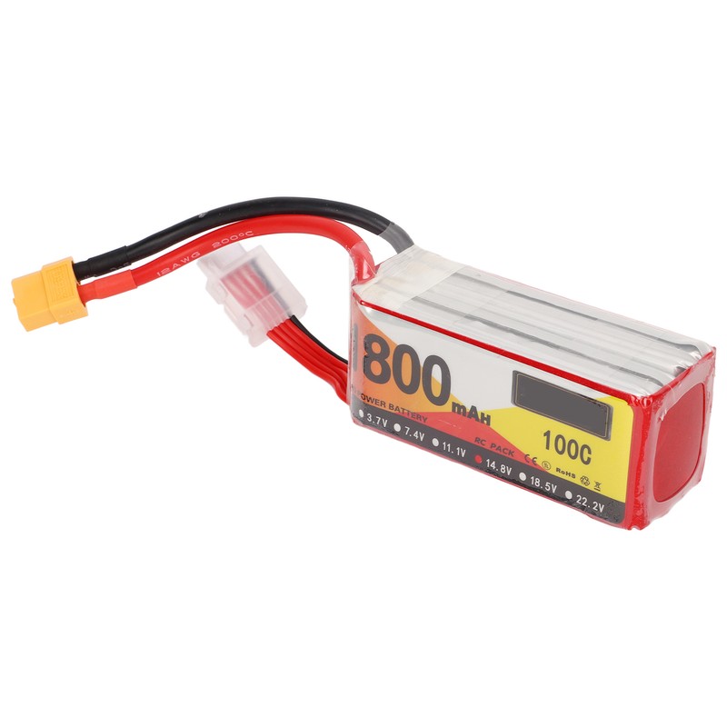 1800mAh Lipo Battery 100C Discharge Rate 14.8V 4S XT60 Plug