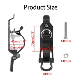 6 pieces shovel holder for roof rack, 6 x 40 mm shovel holder, axe holder, roof rack accessories, tension lock, rubber locking bearing, wall mounting brackets for trucks, cars, boats, tools, spade,
