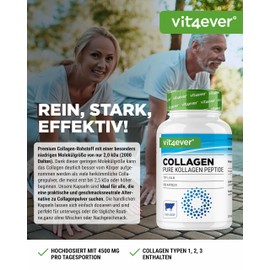 Collagen 300 Capsules - 4500mg Bioactive Collagen Hydrolysate Peptides per Daily Dose - Collagen Type 1, 2 & 3 - High Dose