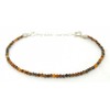 Damenarmband Tigerauge Naturstein 2 mm dick 925er Sterlingsilber verstellbar von