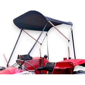 Tractor Sun Shade Canopy in Black by Cypress Rowe Outfitters - Compatible with John Deere, Kubota, Massey Ferguson, Case International Harvester & Others - Reduce Heat/Glare with this Umbrella Canopy