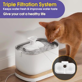 Cat Water Fountain Filter, 12 Pack Cat Water Fountain Filters Replacement for Petlibro Compatible with PLWF105, PLWF115, PLWF005 (12)