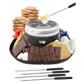 Smores Maker Tabletop Indoor Kit Electric S'mores Maker, Flameless Electric Smores Kit with Sticks and Trays for Crackers, Chocolate, and Marshmallows, Movie Night Supplies Housewarming Gifts