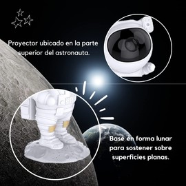 BEE VIBES Proyector de Astronauta de Estrellas y Galaxias - Lampara 360° Ajustable, Temporizador y Control Remoto, para Dormitorios, Niños y Adultos, Iluminación de Noche, Diseño Galaxias y Estrellas.