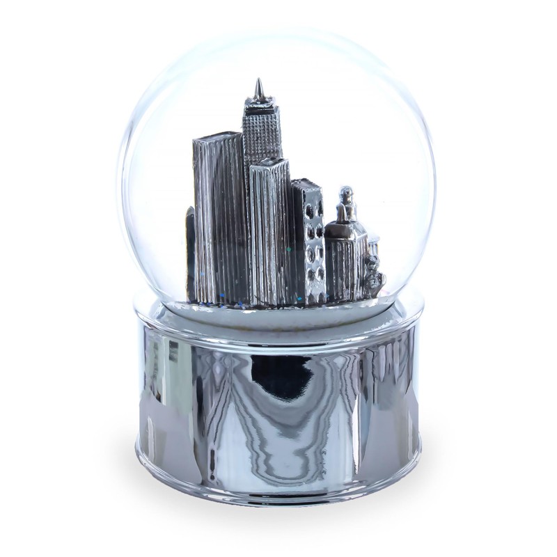 San Francisco Landmarks with Silver Base Water Snow Globe
