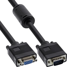 InLine 17705B S-VGA Verlängerung, 15pol HD Stecker / Buchse, schwarz, 0,5m