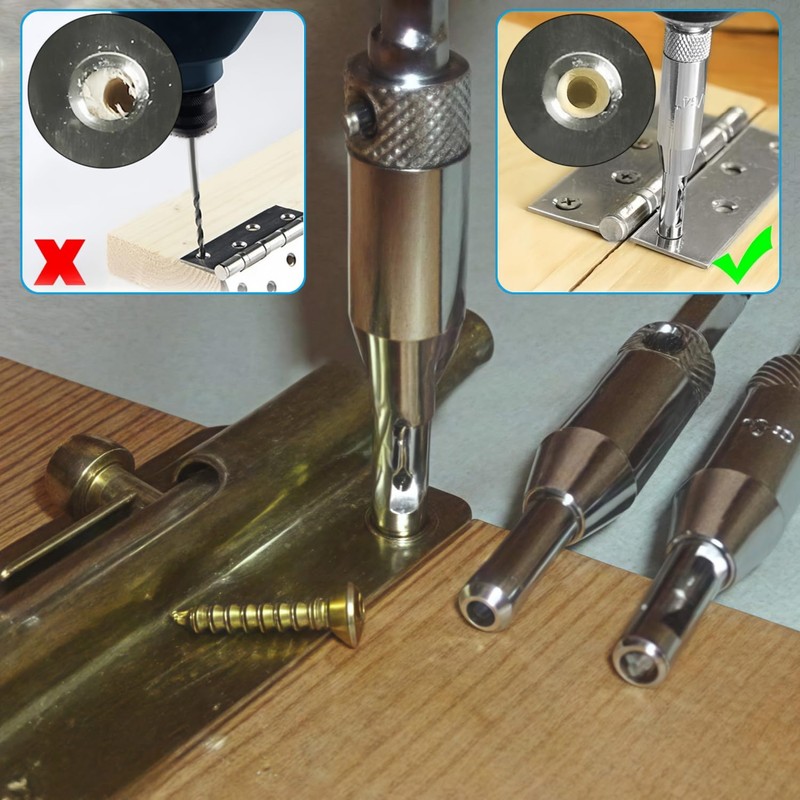 4Pcs Self Centering Drill Bit Set, 1/4 Inch Hex Shank