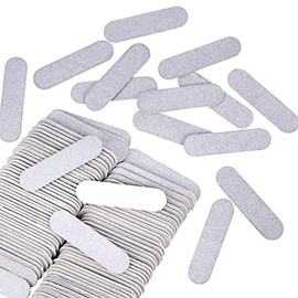JSRQT Juego de 100 mini limas de uñas de doble cara para mujeres y niñas, herramienta profesional de manicura de grano 180/240 (plateado)