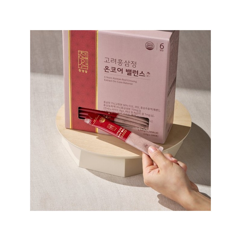 Chunyangsam 6년근 고려홍삼정 온코어 밸런스 홍삼스틱 15g x 100포 2개