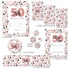 Deluxe Cheers to 50 Years Milestone Rose Gold Confetti Polka