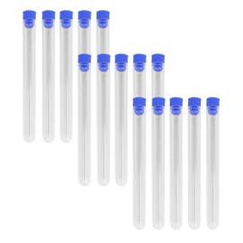 KKLM プラスチック試験管 10本セット コルク栓付 16x100mm 実験容器 サンプル収納 自由研究用 サンプル保存 多用途 (16x100mm)