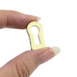 Tighall 5PCS Metal Keyhole Cover Stamped Brass Decorative Keyhole Insert Escutcheon Plate for Dresser Drawer Furniture Lock Decoration (Gold)