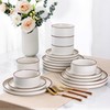 LERATIO Ceramic Dinnerware Sets for 6, High Edge Stoneware Plates