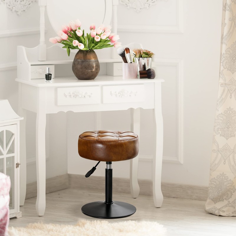 LUE BONA Adjustable Vanity Stool, 360°Swivel Vanity Chair for Makeup