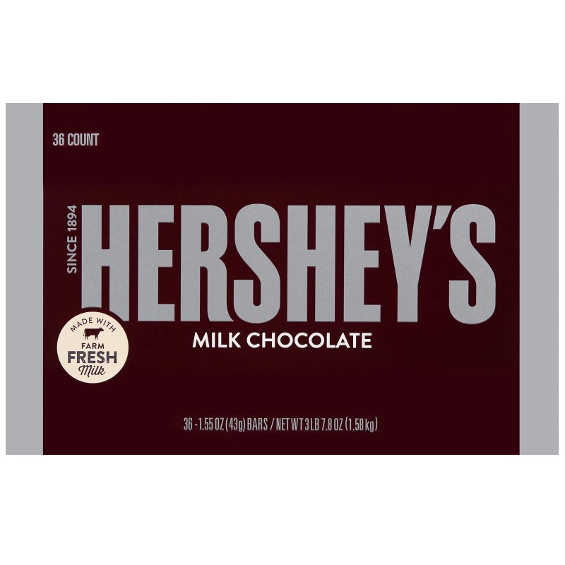 Hershey'S Milk Chocolate, 1.55 Oz, 36-Count