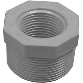 Lasco 439211BC Reducer Bushing, 1-1/2 x 1 in, MPT x FPT, PVC, SCH 40 Schedule