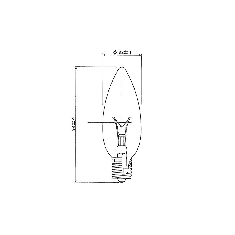 Toyo Lighting & Tec TLA-C32E17110V40W-C4-4 Candelabra Bulbs, 40W 4-Piece Set,