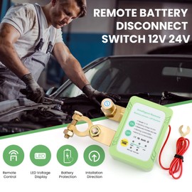 Upgrade Remote Battery Disconnect Switch 12V 240A, Kill Switch for Car 12V/24V, Anti-Theft Cut Off Shut Off Switch for Auto, RV, Vehicle, ATV, Truck, Boat
