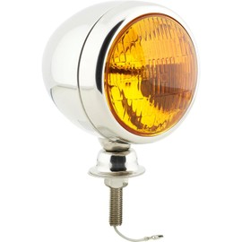 Speedway Motors Stainless Steel Tear Drop 12 Volt Fog Light, Amber Lens