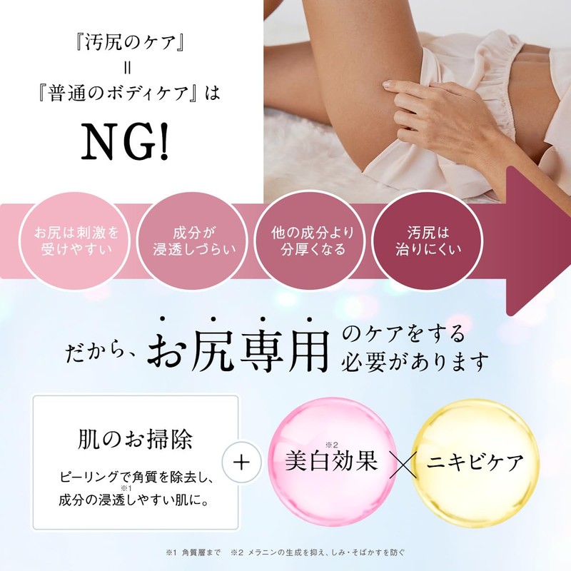 Body Soap for Butt Care, Back Acne, Peeling, Jewel Rain,
