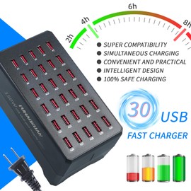 Charging Station, 150W 30 Port USB Charging Station, Multiple USB Charger Station, Charging Station for Multiple Devices, Multi USB Charging Station, Chargers for Multiple Devices