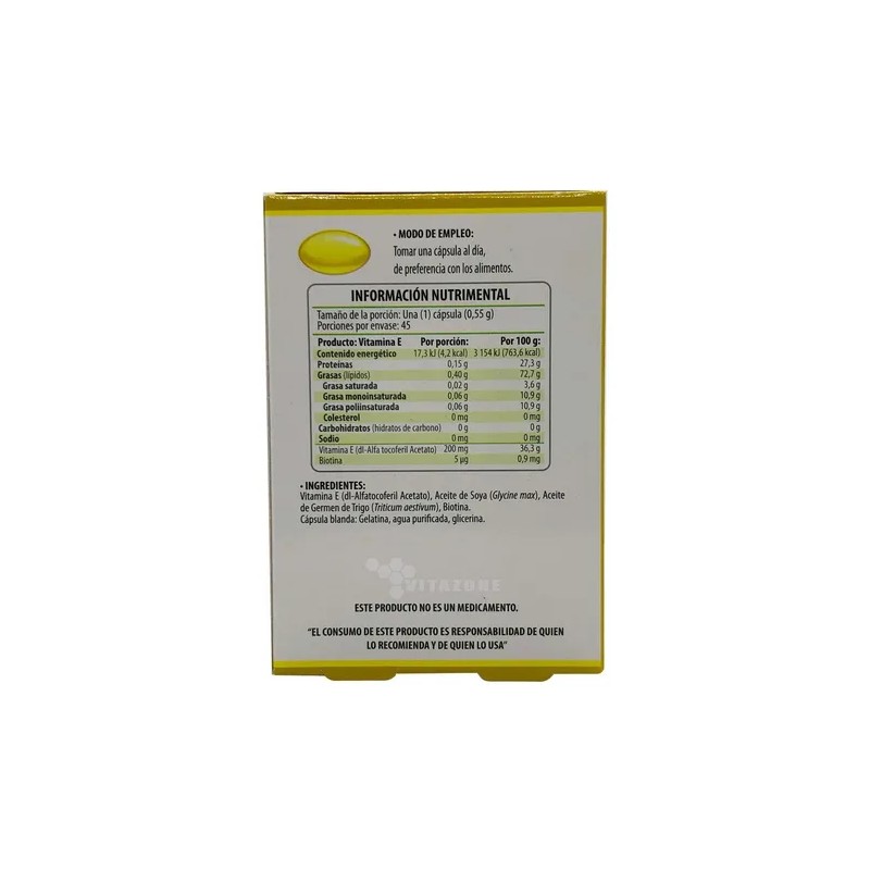 Vitamina E Y Biotina 45 Cpsulas Solanum Amarilloblanco