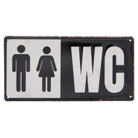 Toilet Tin Sign, Embossed Toilet Decorative Notice Sign, Door Sign, Wall Decoration, 30 x 15 cm