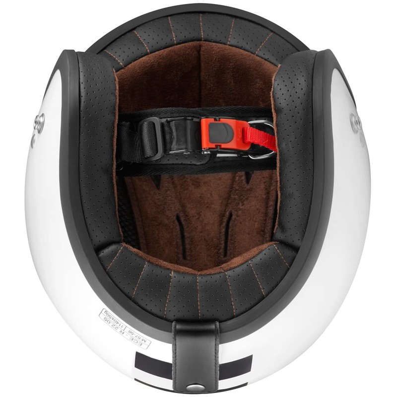 Bogotto V541 Scacco Jet Helmet (White Matt/Black, XS)