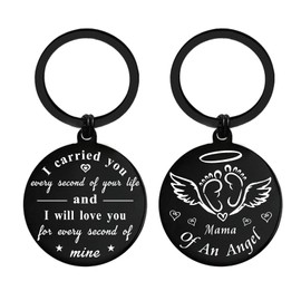 ENGZHI Miscarriage Gifts for Mothers, Pregnancy Infant Loss Mama of an Angel Keychain, Memorial Baby Loss Sympathy Grieving