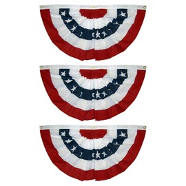 American And Flag American Bunting Print Patriotic Decoration USA Stripes Title Fan Pleated With Canvas Home Decor Wolf Flag 3x5