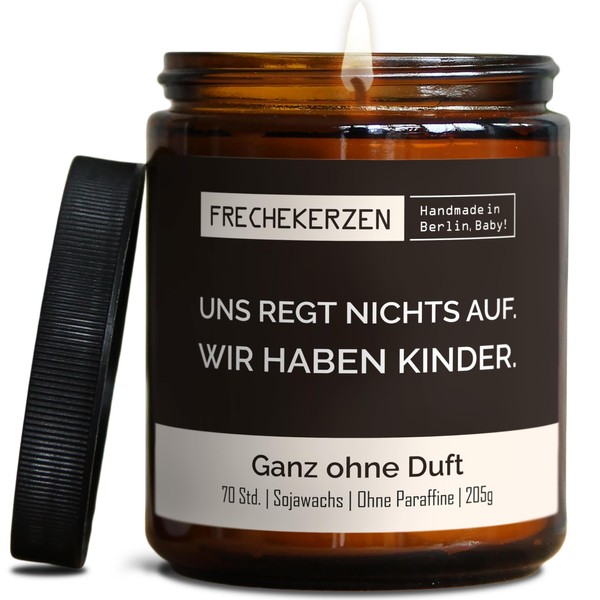 Lustige Duftkerze mit Spruch für Mama & Papa | Handgemacht