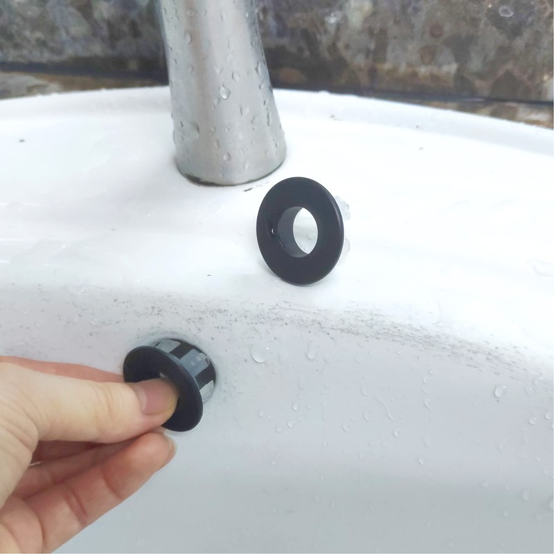Hayaww 4 Pieces Round Overflow Cover, Sink Overflow Ring, Sink