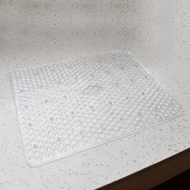 Clear Water-shaped Sink Protector Mat PVC Plastic Eco-friendly Kitchen Adjustable Sink Mat Pad Sink Protector Cushions Sinks 2 packs