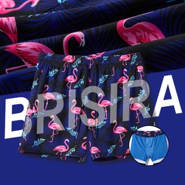 BRISIRA Mens Swim Trunks Swim Shorts for Men Quick Dry 5 inch Inseam Beach Shorts with Compression Liner Zipper Pocket